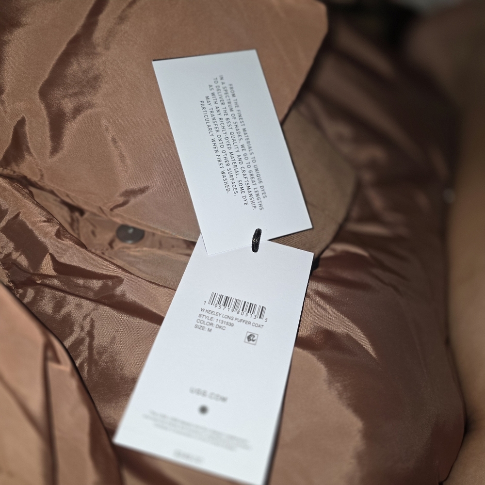 UGG Women's Keeley Long Puffer Coat In Dark Chestnut Medium NEW - Picture 3 of 3